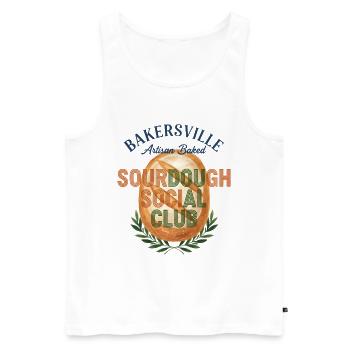 Sourdough Social Club Brotbacker-Bäcker-Ära - Männer Premium Bio Tank Top - Weiß - Vorne - Michal (187cm)