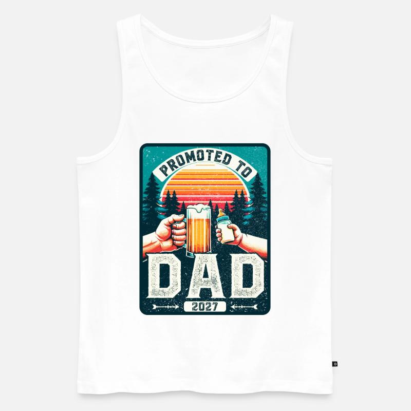 Werdender Papa loading Zukünftiger Vater 2027 - Männer Premium Bio Tank Top - Weiß