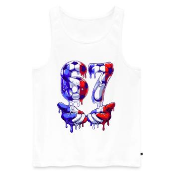 Fußball 67 Meme für Jungen Kinder 67 sechs sieben 6 7 - Männer Premium Bio Tank Top - Weiß - Vorne - AI Model Male 178 light (178cm)