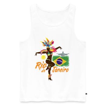 Rio de Janeiro Brasilien Vintage Samba Tänzerin - Männer Premium Bio Tank Top - Weiß - Vorne - Michal (187cm)