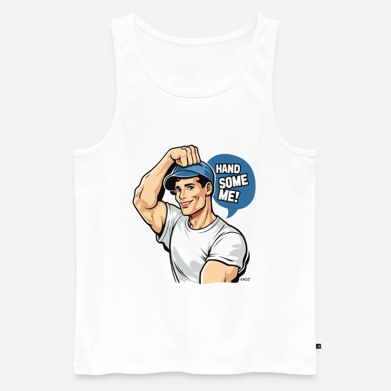 Schöne Ich Retro-Pop-Art - Männer Premium Bio Tank Top - Weiß