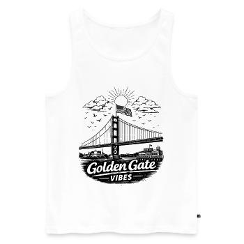 Golden Gate Vibes San Francisco Skyline - Men's Premium Organic Tank Top - white - Front - AI Model Male 178 light (178cm)