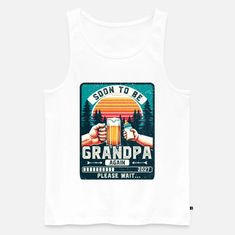 Werdender Opa loading zukünftiger Großvater 2027 - Männer Premium Bio Tank Top - Weiß