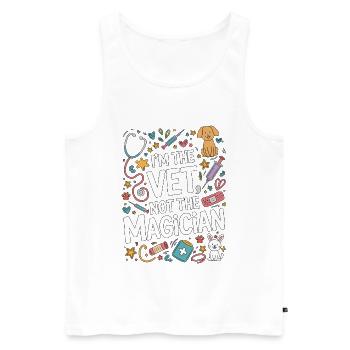 I'm The Vet Not The Magician Veterinary Assistant - Männer Premium Bio Tank Top - Weiß - Vorne - AI Model Male 178 light (178cm)