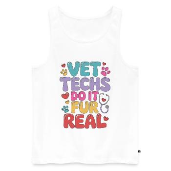 Vet Techs Do It Fur Real Veterinary Assistant - Männer Premium Bio Tank Top - Weiß - Vorne - AI Model Male 178 light (178cm)