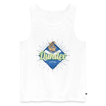 Dundee UK City Scotland Retro Flag Vintage - Men's Premium Organic Tank Top - white - Front - AI Model Male 178 light (178cm)