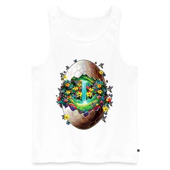 Eostre Spring Moon Happy Easter Ostara Blessings - Men's Premium Organic Tank Top - white - Front - AI Model Male 178 light (178cm)