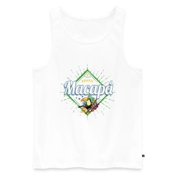 Macapá Amapá Brasilien Retro Tukan Vintage Urlaub - Männer Premium Bio Tank Top - Weiß - Vorne - Michal (187cm)