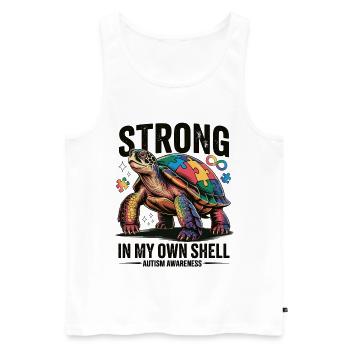 Autism Awareness Turtle T-Shirt - Men's Premium Organic Tank Top - white - Front - Michal (187cm)