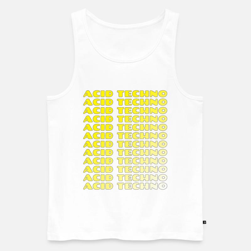 Acid Techno Repeat Neon - Männer Premium Bio Tank Top - Weiß