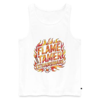 Fire Lieutenant Flame Tamer Fire Rescue Officer - Männer Premium Bio Tank Top - Weiß - Vorne - Michal (187cm)