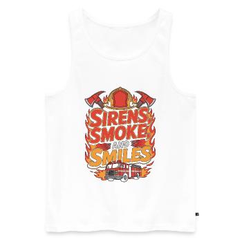 Fire Lieutenant Sirens Smoke And Fire Department - Men's Premium Organic Tank Top - white - Front - AI Model Male 178 light (178cm)