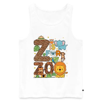 Fête Animaux Zoo Jungle Zoo Anniversaire Z est pour le zoo - Débardeur bio Premium Homme - blanc - Devant - Michal (187cm)
