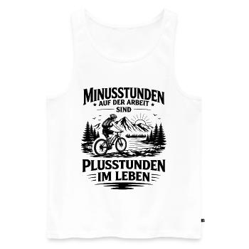 Minusstunden auf_der Arbeit Fahrradfahrerin - Männer Premium Bio Tank Top - Weiß - Vorne - Michal (187cm)