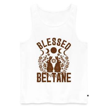 Beltane Blessings May Day Paganism - Men's Premium Organic Tank Top - white - Front - AI Model Male 178 light (178cm)