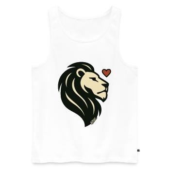 Lionheart Lion Silhouette - Men's Premium Organic Tank Top - white - Front - Michal (187cm)