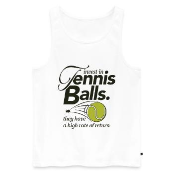 Investissez dans la conception de balles de tennis pour joueurs de tennis - Débardeur bio Premium Homme - blanc - Devant - Michal (187cm)