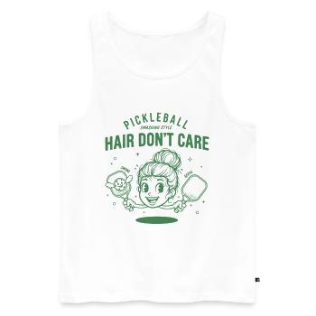 Joueur drôle de pickleball Cheveux S’en Fichent Jouez Amour - Débardeur bio Premium Homme - blanc - Devant - Michal (187cm)