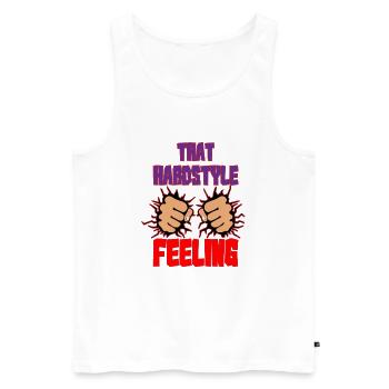 Dieses Hardstyle-Gefühl - Männer Premium Bio Tank Top - Weiß - Vorne - Michal (187cm)