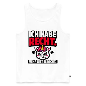 Ich habe Recht freches Einhorn Statement - Männer Premium Bio Tank Top - Weiß - Vorne - Michal (187cm)