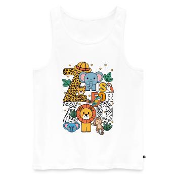 Z Is For Zoo Animals Zoo Party Jungle Zoo Birthday - Men's Premium Organic Tank Top - white - Front - AI Model Male 178 light (178cm)