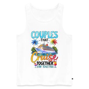 Les couples qui naviguent ensemble restent ensemble - Débardeur bio Premium Homme - blanc - Devant - AI Model Male 178 light (178cm)