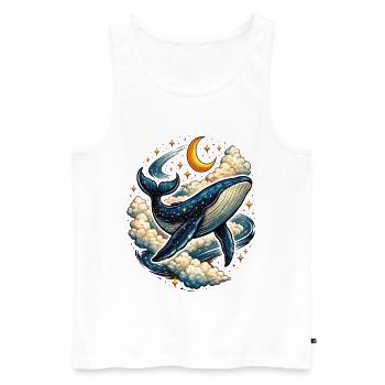 Baleine Céleste dans les Nuages - Débardeur bio Premium Homme - blanc - Devant - AI Model Male 178 light (178cm)