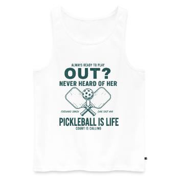 Pickleball-lustige Spielerin liebt Pickleball-Courtout - Männer Premium Bio Tank Top - Weiß - Vorne - Michal (187cm)