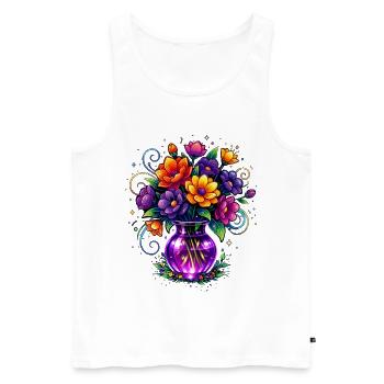 Beltane Flowers May Day Celebrations Pagan - Men's Premium Organic Tank Top - white - Front - AI Model Male 178 light (178cm)
