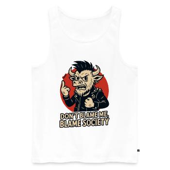 Rogue Bull Punk Einstellung - Männer Premium Bio Tank Top - Weiß - Vorne - Michal (187cm)