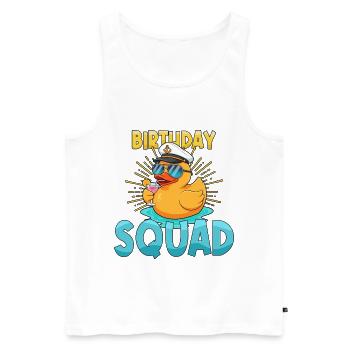 Duck Captain Birthday Squad Beach Summer Cruise - Men's Premium Organic Tank Top - white - Front - Michal (187cm)