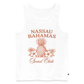 Nassau Bahamas Social Club - Men's Premium Organic Tank Top - white - Front - AI Model Male 178 light (178cm)