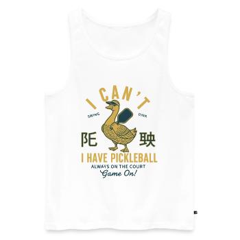 Pickleball-lustiger Spieler liebt Pickleball-Platz - Männer Premium Bio Tank Top - Weiß - Vorne - AI Model Male 178 light (178cm)
