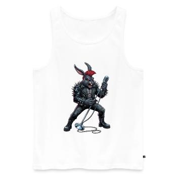 Heavy Metal Easter Bunny Rocker Easter Hardcore Bunny - Men's Premium Organic Tank Top - white - Front - Michal (187cm)