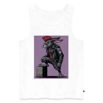 Heavy Metal Easter Bunny Rocker Easter Hardcore Bunny - Men's Premium Organic Tank Top - white - Front - Michal (187cm)