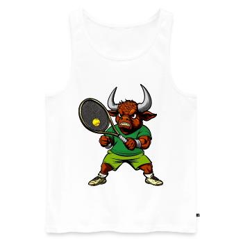 Taurus tennis player - Men's Premium Organic Tank Top - white - Front - Michal (187cm)