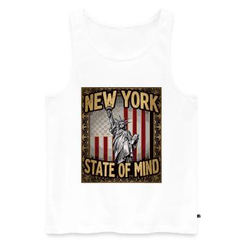 Statue de la Liberté de New York Vintage USA - Débardeur bio Premium Homme - blanc - Devant - Michal (187cm)