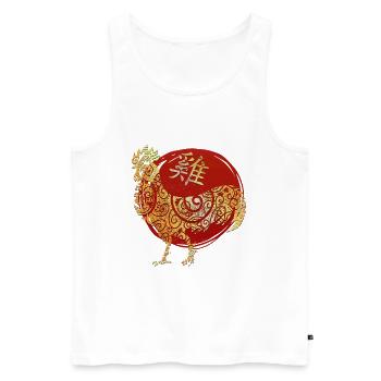 Hahn Chinesisches Tierkreiszeichen Horoskop - Männer Premium Bio Tank Top - Weiß - Vorne - AI Model Male 178 light (178cm)
