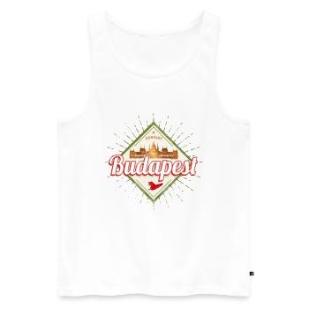 Budapest Paprika Design Ungarn Vintage Souvenir - Männer Premium Bio Tank Top - Weiß - Vorne - AI Model Male 178 light (178cm)