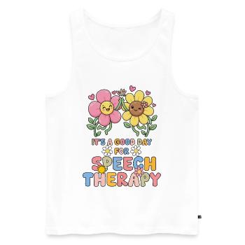 Es ist ein guter Tag für Sprachtherapeuten (SLP) - Männer Premium Bio Tank Top - Weiß - Vorne - Michal (187cm)