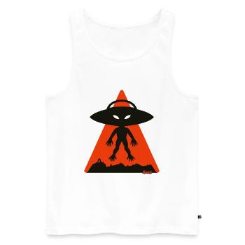 Alien Shadow Under Orange Triangle - Men's Premium Organic Tank Top - white - Front - Michal (187cm)