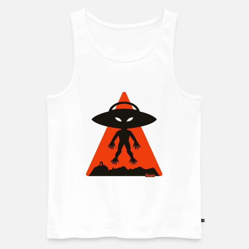 Alien Shadow Under Orange Triangle - Men's Premium Organic Tank Top - white