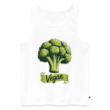 Vegan T-Shirt Broccoli Vegan Lifestyle Nutrition - Men's Premium Organic Tank Top - white - Front - AI Model Male 178 light (178cm)