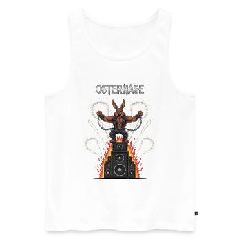 Heavy Metal Osterhase Rocker Ostern Hardcore Hase - Männer Premium Bio Tank Top - Weiß - Vorne - Michal (187cm)