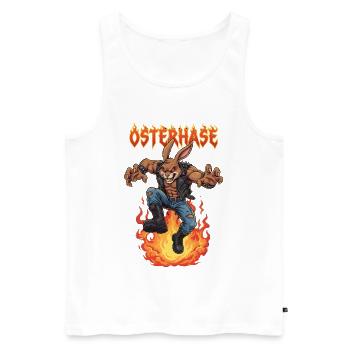 Heavy Metal Easter Bunny Rocker Easter Hardcore Bunny - Men's Premium Organic Tank Top - white - Front - Michal (187cm)