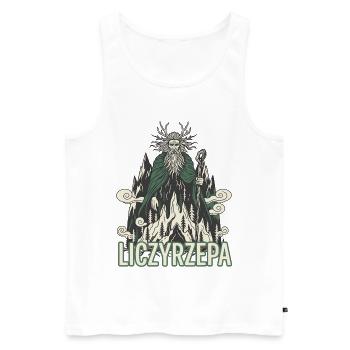 Liczyrzepa Mountain Spirit Legend - Men's Premium Organic Tank Top - white - Front - Michal (187cm)