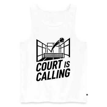 Court is Calling Padel Tennis Lifestyle Sport - Men's Premium Organic Tank Top - white - Front - AI Model Male 178 light (178cm)