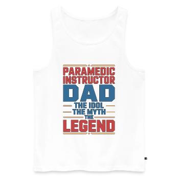 Instructeur paramédic Papa L’idole Soins d’urgence - Débardeur bio Premium Homme - blanc - Devant - Michal (187cm)