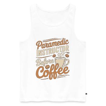 Instructeur paramédic avant les ambulanciers Coffee Lover - Débardeur bio Premium Homme - blanc - Devant - Michal (187cm)
