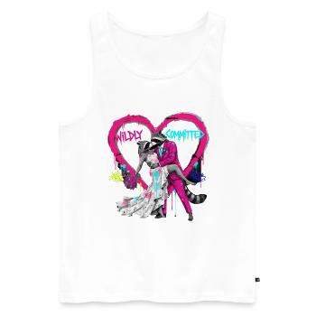 Wildly Committed Raccoon Wedding - Men's Premium Organic Tank Top - white - Front - AI Model Male 178 light (178cm)